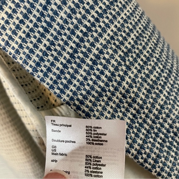 Maje blue open front duster jacket with fringe size 1 - Picture 8 of 14